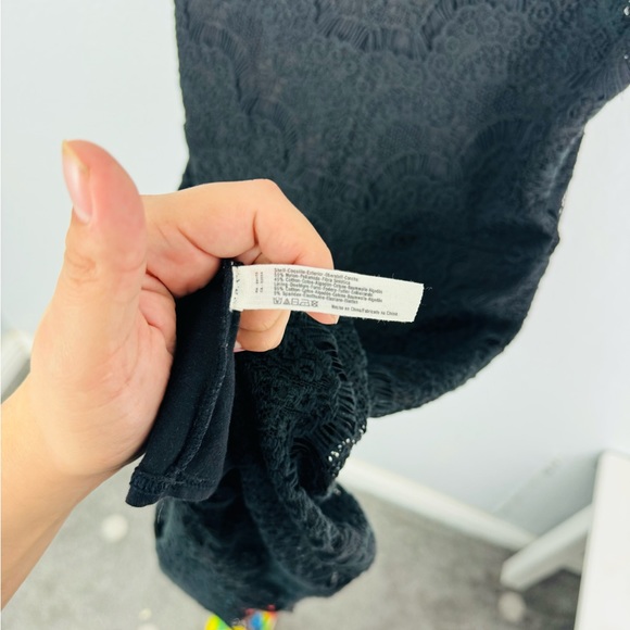 Free‎ People Intimately Black Peek a Boo Lace Dress Small - Picture 9 of 9